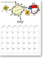4th of July calendar