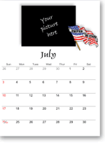 Print a 4th of July calendar